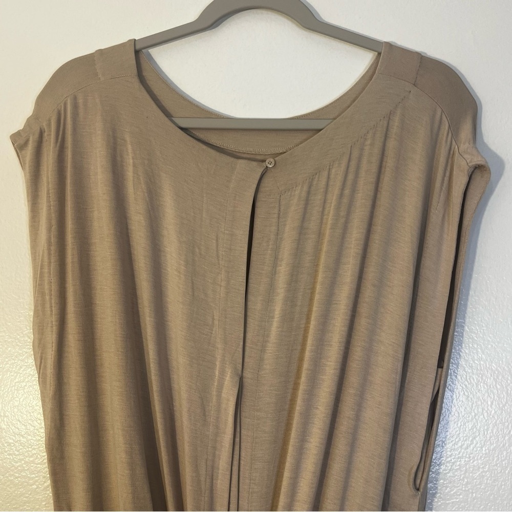 By Malene Birger | Ruched sexy tan dress T-shirt top Women’s size S fitted skirt - Picture 6 of 12